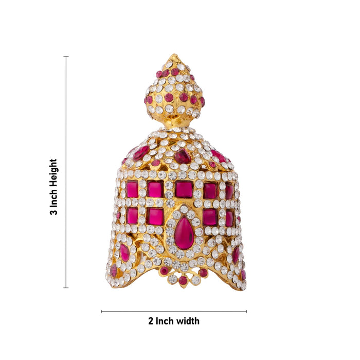 Stone Mukut - 3 Inches | Kiritam/ Crown/ Kireetam for Deity