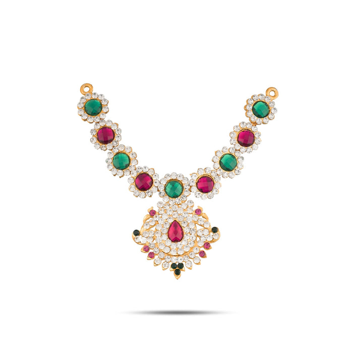 Stone Necklace - 4 Inches | Artificial Jewelry/ Multicolour Stone Jewellery For Deity Décor