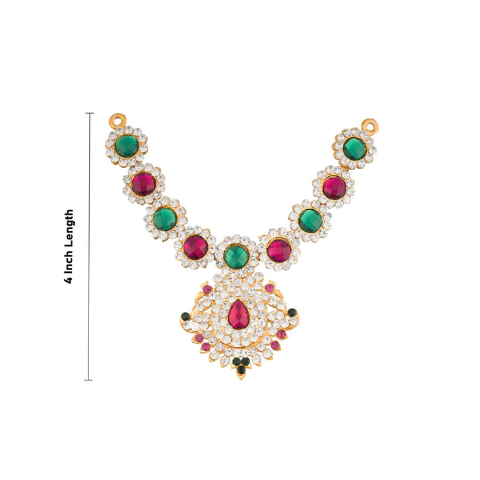 Stone Necklace - 4 Inches | Artificial Jewelry/ Multicolour Stone Jewellery For Deity Décor