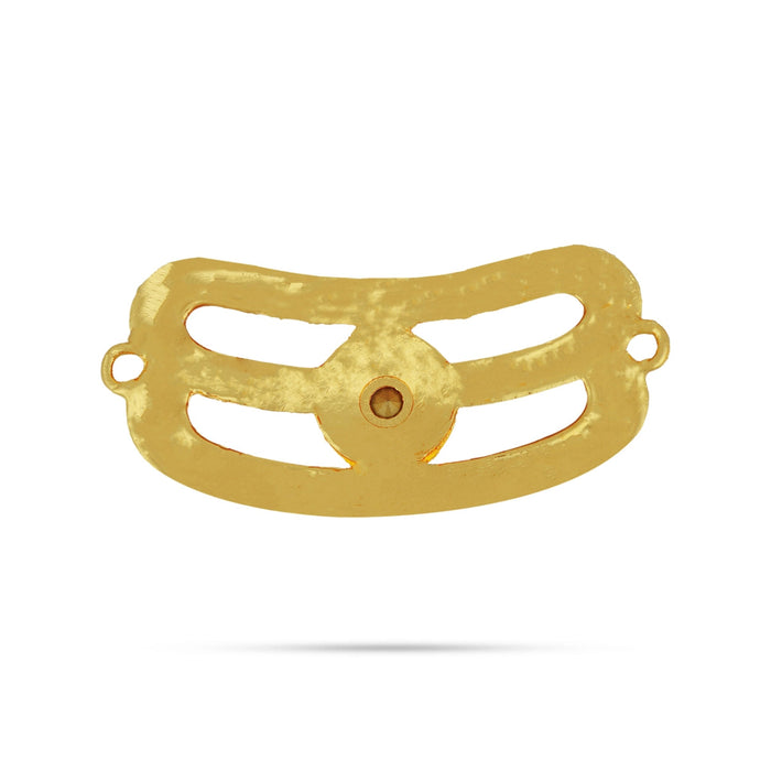 Shivan Vibuthi Pattai - 1.75 x 4.25 Inches | Gold Polish Vibhuti Pattai/ Single Stone Tripundra Tilak for Deity