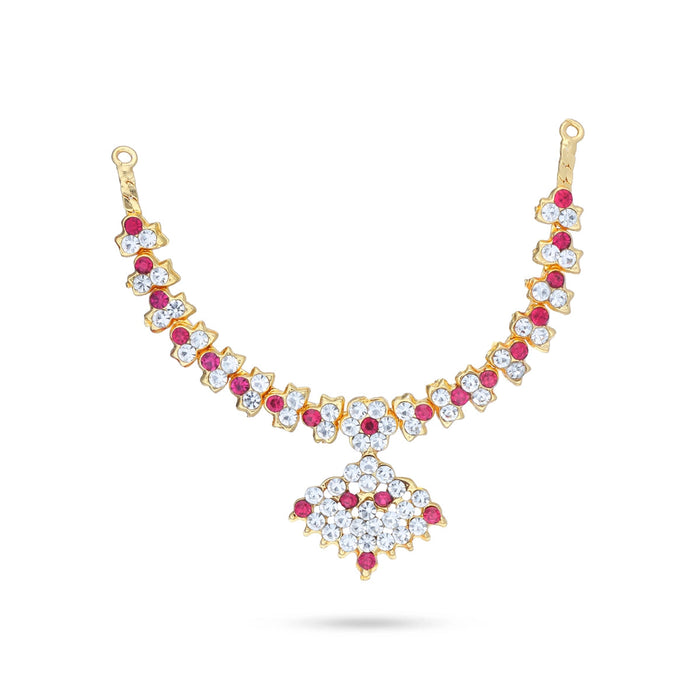 Stone Necklace - 2.75 Inches | Artificial Jewelry/ Stone Jewellery For Deity