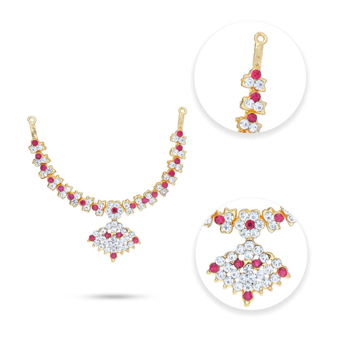 Stone Necklace - 2.75 Inches | Artificial Jewelry/ Stone Jewellery For Deity