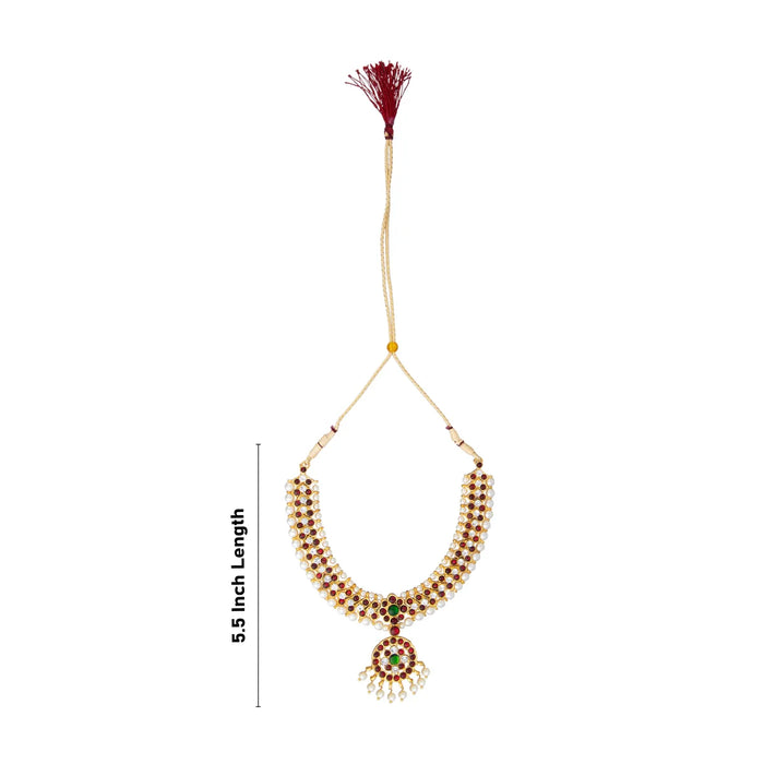 Kemp Necklace - 5.5 Inches | Multicolour Stone Necklace/ Kemp Jewellery for Bharatanatyam