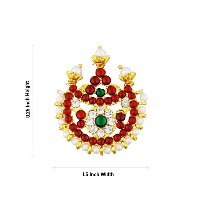 Kemp Sun And Moon Pair- 0.25 X 1.5 Inches | Multicolour Stone Jewellery/ Hair Accessories For Dance Performance