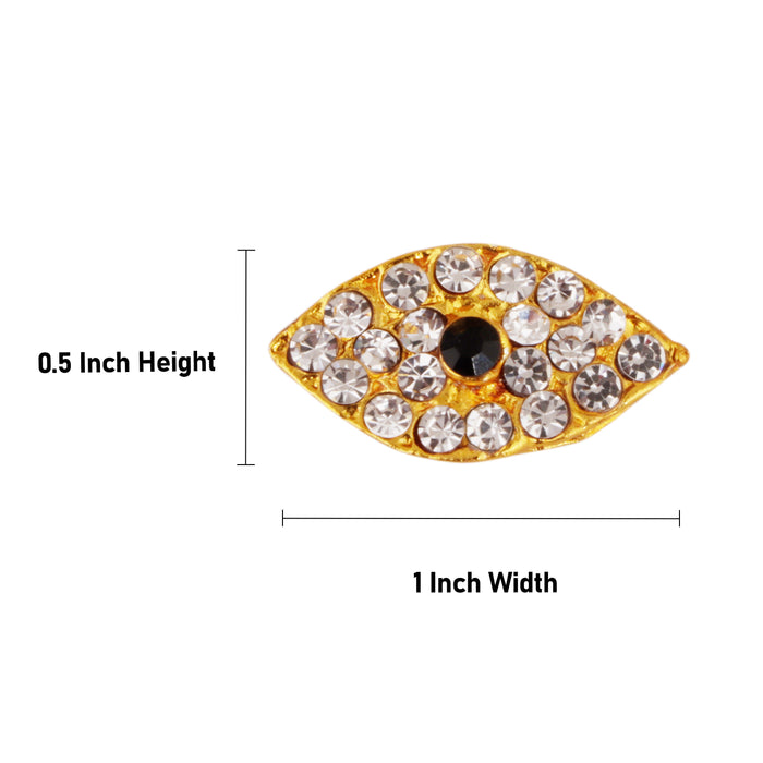 Deity Stone Eyes Pair - 0.5 x 1 Inch | Amman Kanmalar/ Idol Stone Eye/ Stone Kanmalar for Deity Decor