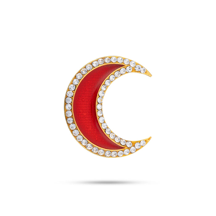 Stone Sun And Moon Pair - 1.75 x 1.25 Inches | Hair Accessories/Sun Moon/Multicolour Stone Jewellery for Deity