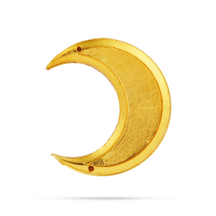 Stone Sun And Moon Pair - 1.25 X 1 Inches | Multicolour Stone Jewellery/ Hair Accessories/ Sun Moon For Deity