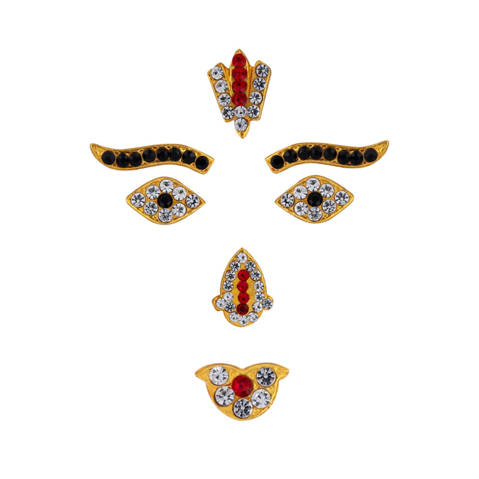 Stone Amman Face Set | Stone Swamy Alangaram/ Stone Varalakshmi Face Set for Deity/ Assorted Design