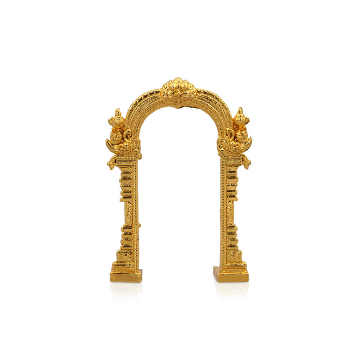 Gold Polish Arch - 1.5 X 1 Inches | Prabhavali/ Thiruvachi/ Thiruvatchi For Deity Adornment