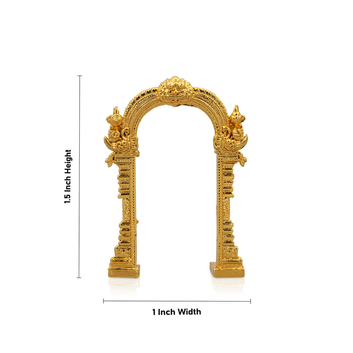 Gold Polish Arch - 1.5 X 1 Inches | Prabhavali/ Thiruvachi/ Thiruvatchi For Deity Adornment