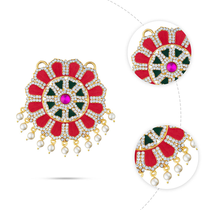 Multicolour Stone Pendant - 3.5 Inches | Dollar/ Stone Locket/ Artificial Jewelry For Chains & Deity