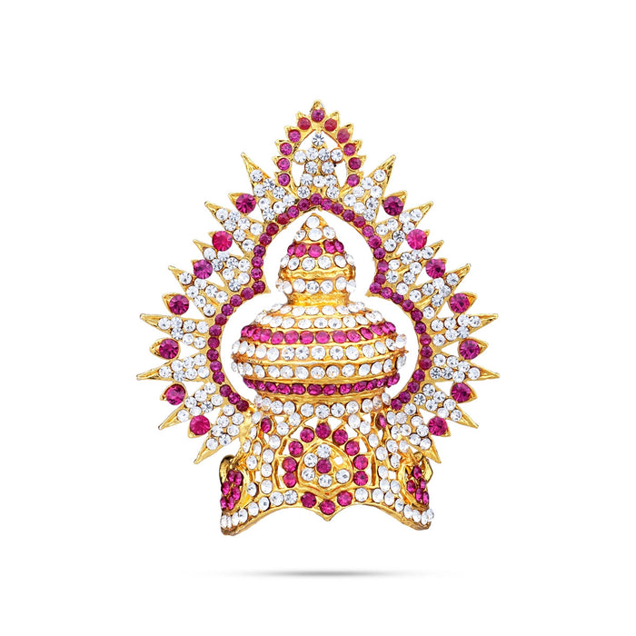 Half Stone Kireedam With Arch - 3.5 X 2.5 Inches | Stone Mukut/ Kiridam/ Half Crown For Deity Decor