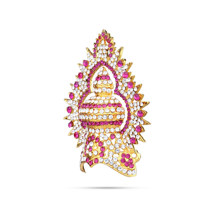 Half Stone Kireedam With Arch - 3.5 X 2.5 Inches | Stone Mukut/ Kiridam/ Half Crown For Deity Decor