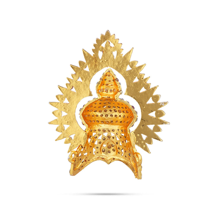 Half Stone Kireedam With Arch - 3.5 X 2.5 Inches | Stone Mukut/ Kiridam/ Half Crown For Deity Decor