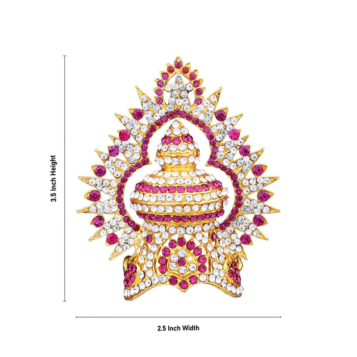 Half Stone Kireedam With Arch - 3.5 X 2.5 Inches | Stone Mukut/ Kiridam/ Half Crown For Deity Decor