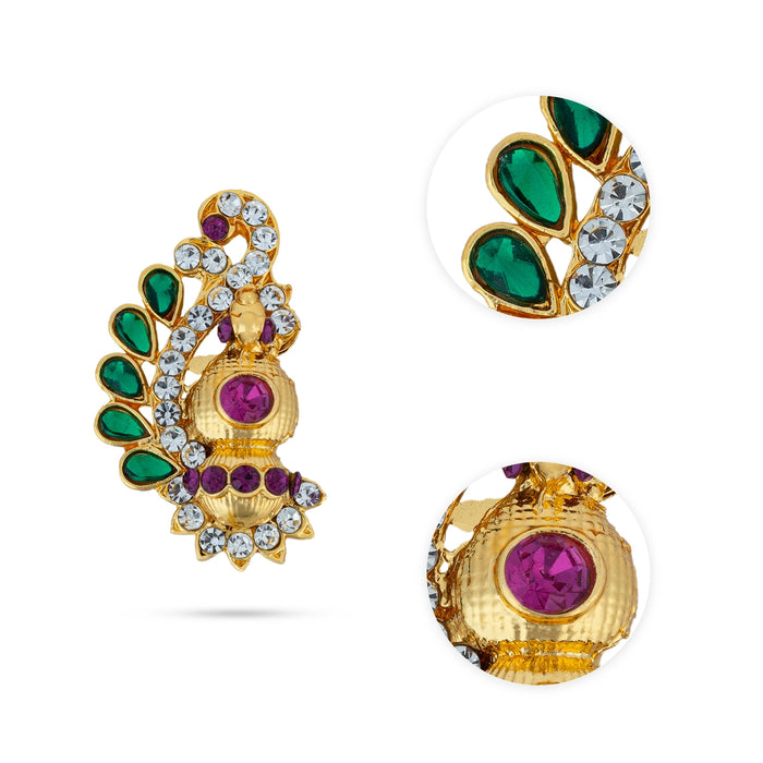 Stone Earring Pair - 1.5 X 0.5 Inches | Stone Studs/ Stone Jewellery/ Stone Earing For Deity Decoration