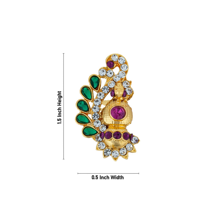 Stone Earring Pair - 1.5 X 0.5 Inches | Stone Studs/ Stone Jewellery/ Stone Earing For Deity Decoration