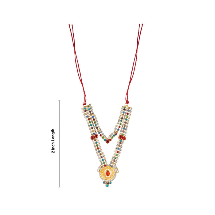 Stone Necklace - 2 Inches | Deity Necklace/ Multicolour Stone Jewellery for Deity