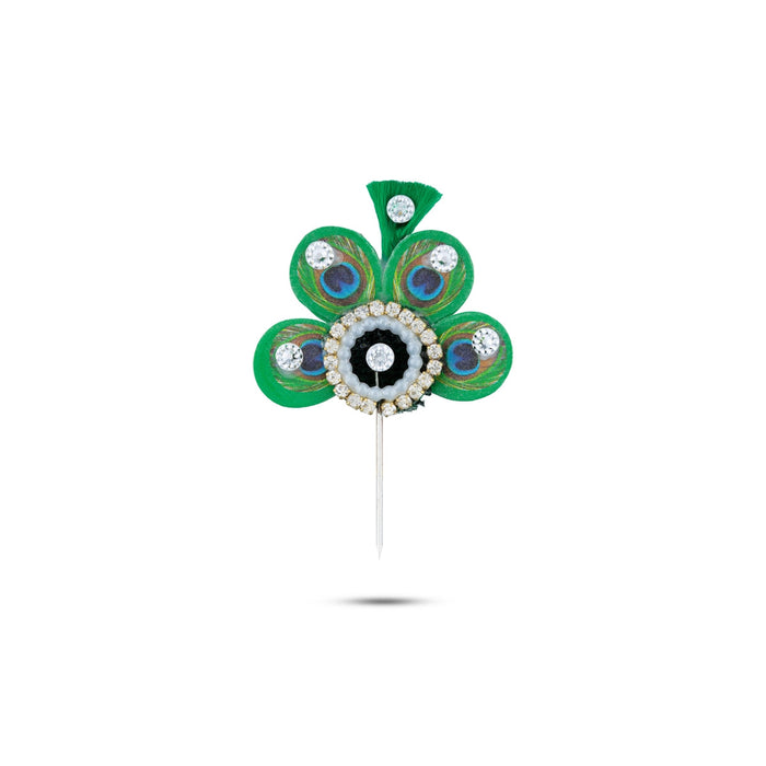 Beautiful Mor Pankh Kalangi - 1.5 Inches | Mor Pankh Kalangi/ Krishna Ji Ka Pankh For Deity Decoration