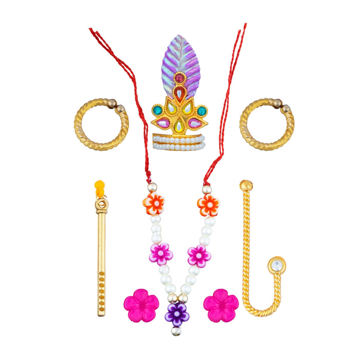 Laddu Gopal Jewellery Set | Gold Polish Artificial Jewellery/ Krishna Jewellery Set for Laddu Gopal