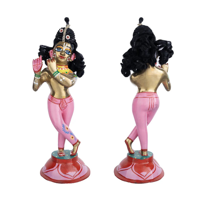 Artificial Hair - 4.5 x 1.25 Inches | Laddu Gopal Hair/Krishna Hair/Stone&Curly Design Synthetic Hair for Deity