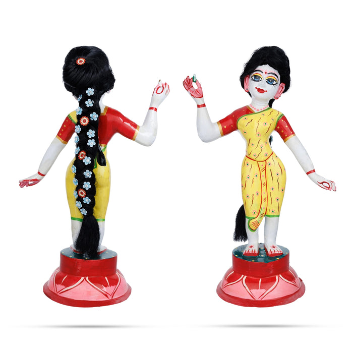 Artificial Hair - 13 Inches | Radha Choti/ Radha Hair/ Stone Design Synthetic Hair for Deity