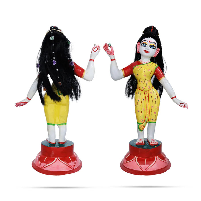 Artificial Hair - 9 x 2.5 Inches | Stone & Flower Design Radha Choti/ Radha Hair/ Synthetic Hair for Deity