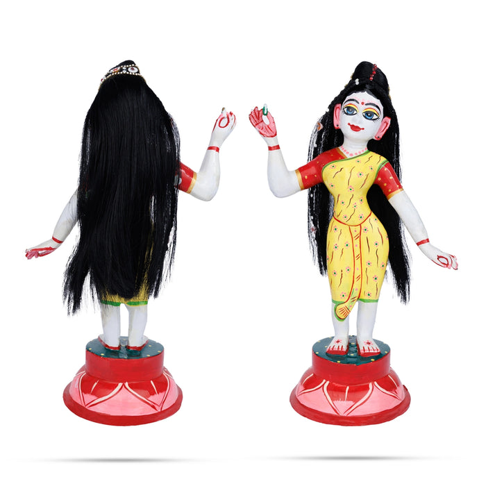 Artificial Hair - 10 Inches | Radha Choti/ Radha Hair/ Stone & Flower Design Synthetic Hair for Deity
