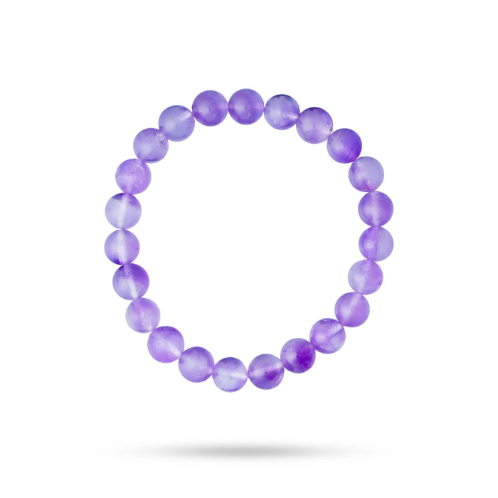 Amethyst Bracelet - 2.5 Inches | Amethyst Crystal Bracelet/ Amethyst Bead Hand Band for Men & Women