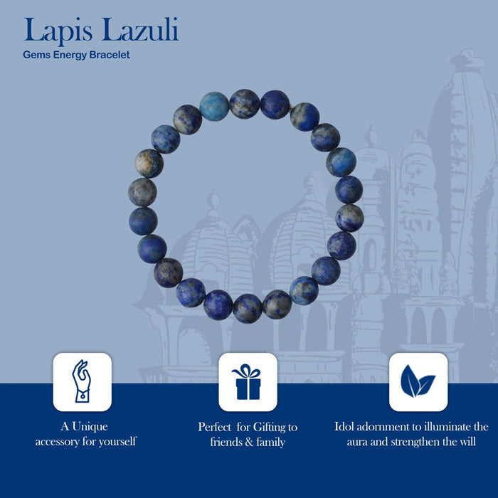 Lapis Lazuli Bracelet - 2.5 Inches | Lapis Stone Bracelet/ Crystal Bracelet For Inner Peace & Energy Balancing