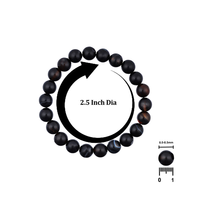 Sulemani Hakik Bracelet - 2.5 Inches | Black Hakik Bracelet/ Black Sulemani Hakik Bracelet for Men & Women