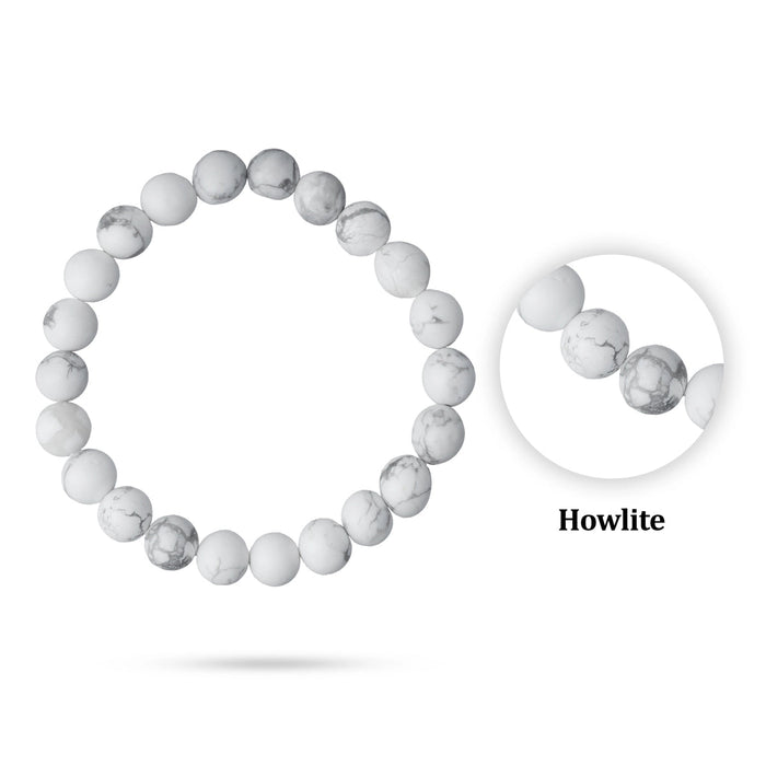 Howlite Bracelet - 2.5 Inches | Gemstone Bracelet/ Crystal Jewellery For Stress Relief And Emotional Healing