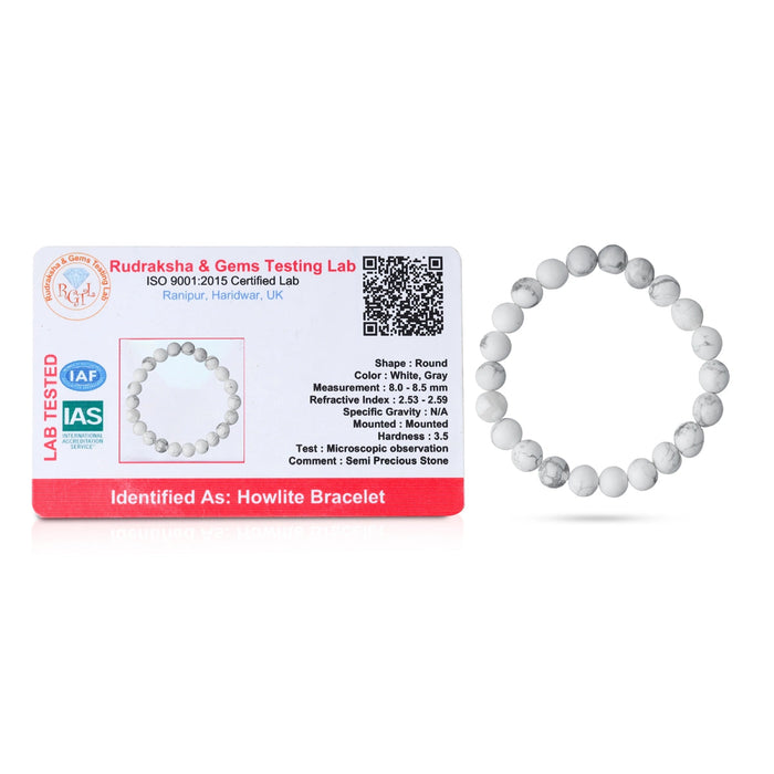 Howlite Bracelet - 2.5 Inches | Gemstone Bracelet/ Crystal Jewellery For Stress Relief And Emotional Healing
