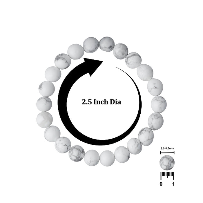 Howlite Bracelet - 2.5 Inches | Gemstone Bracelet/ Crystal Jewellery For Stress Relief And Emotional Healing