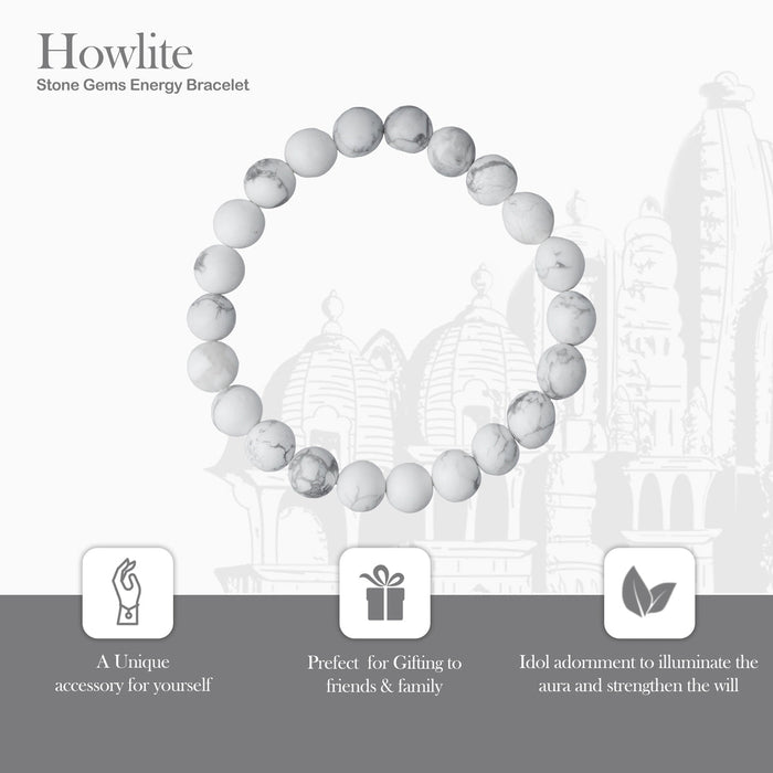 Howlite Bracelet - 2.5 Inches | Gemstone Bracelet/ Crystal Jewellery For Stress Relief And Emotional Healing