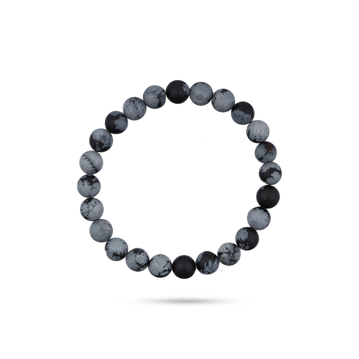 Snowflake Obsidian Bracelet - 2.5 Inches | Semi Precious Hand Band/ Gem Stone Wrist Band