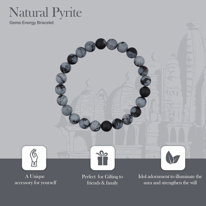 Snowflake Obsidian Bracelet - 2.5 Inches | Semi Precious Hand Band/ Gem Stone Wrist Band