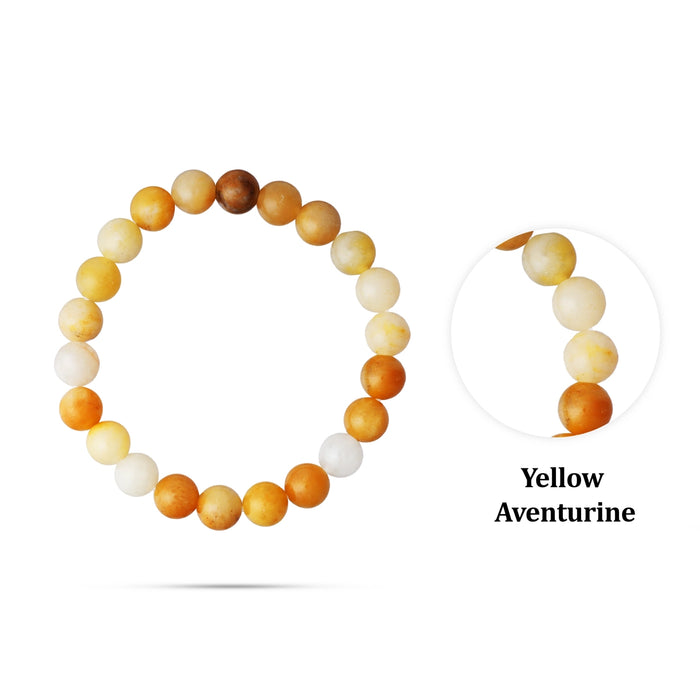 Yellow Aventurine Bracelet - 2.5 inches | Semi precious Wrist Band / Beaded Hand Band/