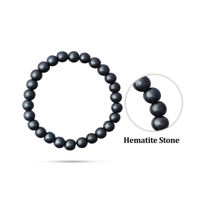 Hematite Bracelet - 2.5 Inches | Gemstone Bracelet/ Crystal Jewellery For Stability And Energy Cleansing