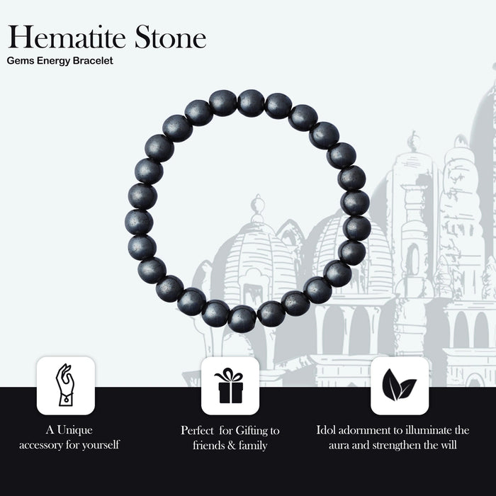 Hematite Bracelet - 2.5 Inches | Gemstone Bracelet/ Crystal Jewellery For Stability And Energy Cleansing