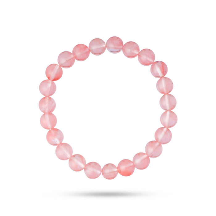 Cherry Quartz Bracelet - 2.5 Inches | Crystal Bracelet/ Quartz Gemstone Bracelet For Love & Emotional Balance