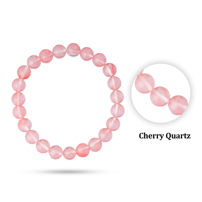Cherry Quartz Bracelet - 2.5 Inches | Crystal Bracelet/ Quartz Gemstone Bracelet For Love & Emotional Balance