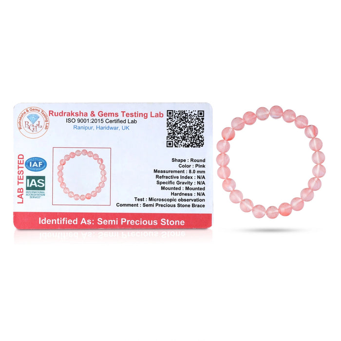 Cherry Quartz Bracelet - 2.5 Inches | Crystal Bracelet/ Quartz Gemstone Bracelet For Love & Emotional Balance