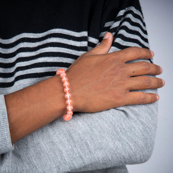 Cherry Quartz Bracelet - 2.5 Inches | Crystal Bracelet/ Quartz Gemstone Bracelet For Love & Emotional Balance