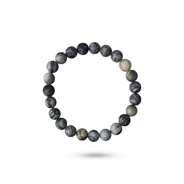 Grey Jasper Bracelet- 2.5 Inches | Jasper Gemstone Bracelet/Crystal Jewellery For Stability & Grounding Support