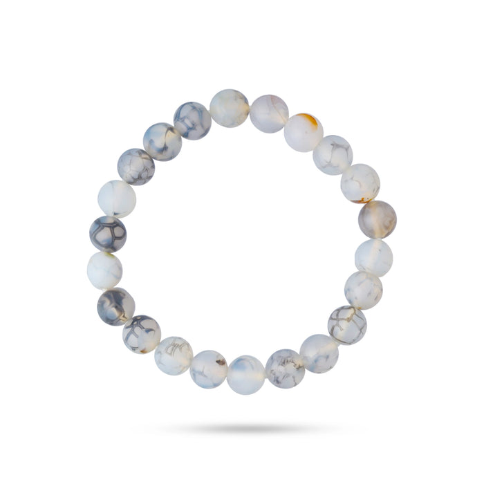 Dragon Vein Agate Bracelet - 2.5 Inches | Gemstone Energy Bracelet/ Agate Bead Wrist Band