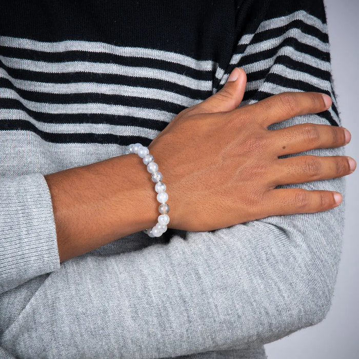 Dragon Vein Agate Bracelet - 2.5 Inches | Gemstone Energy Bracelet/ Agate Bead Wrist Band