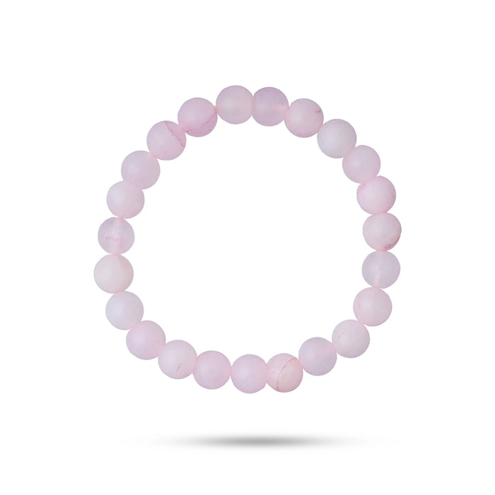 Rose Quartz Bracelet - 2.5 Inches | Semi precious stone Wrist Band/ Rose Crystal Hand Band