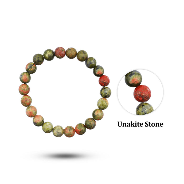 Unakite Bracelet - 2.5 Inches | Gemstone Bracelet/ Crystal Jewellery For Heart Healing & Spiritual Alignment