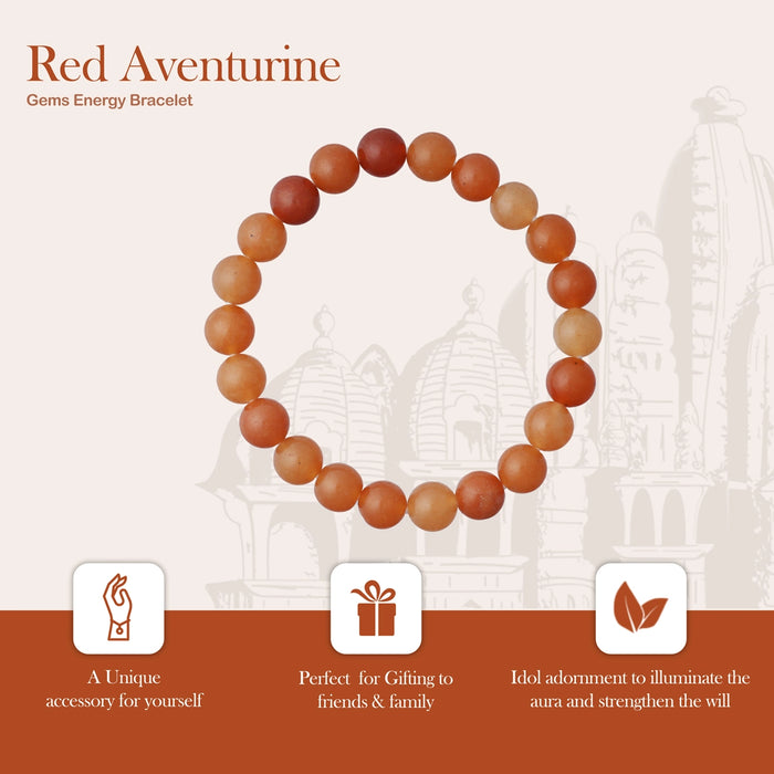 Red Aventurine Bracelet - 2.5 Inches | Aventurine Crystal Bracelet/ Crystal Jewellery for Men & Women